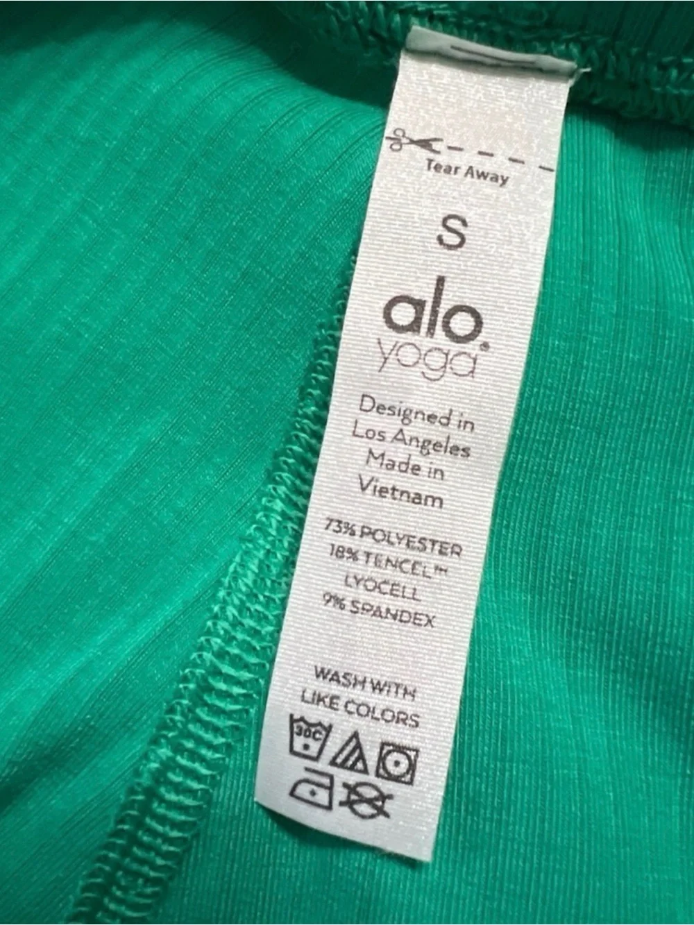 Alo Yoga Ribbed Blissful Set Green Teal 7/8 Leggings Sports Bra Athleisure